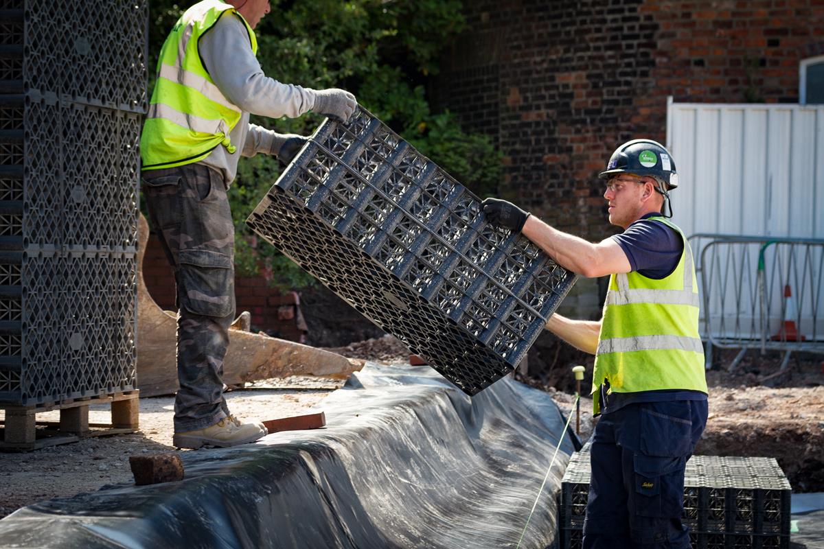attenuation tank installation